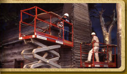 Abraham Lincoln log cabin installation 