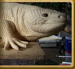 Gila Monster sculpture in-progress 